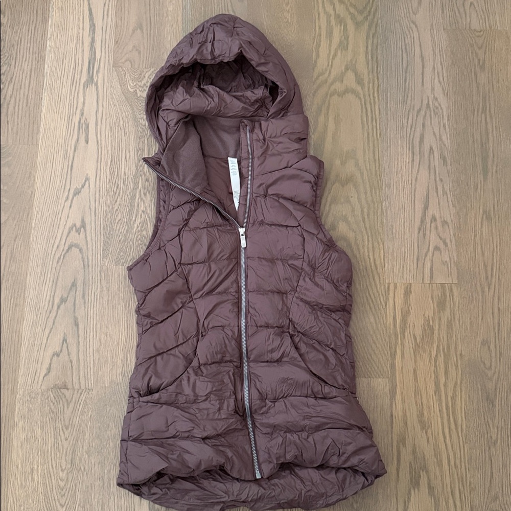 Lululemon Athletica Taupe Hooded Puffer Vest